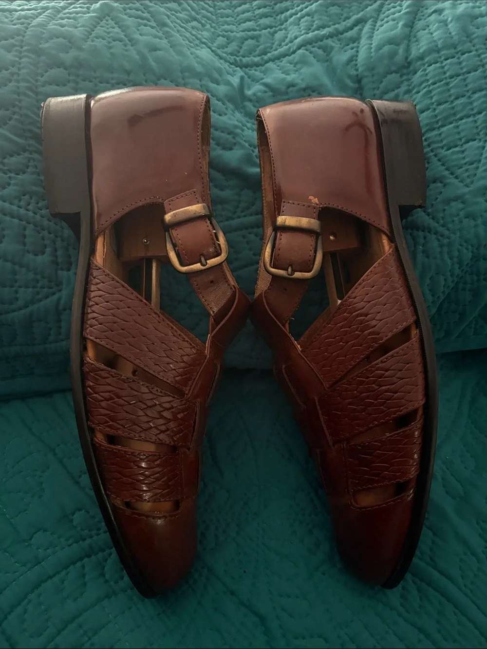 Stacy Adams Brown Leather Fisherman Sandals
